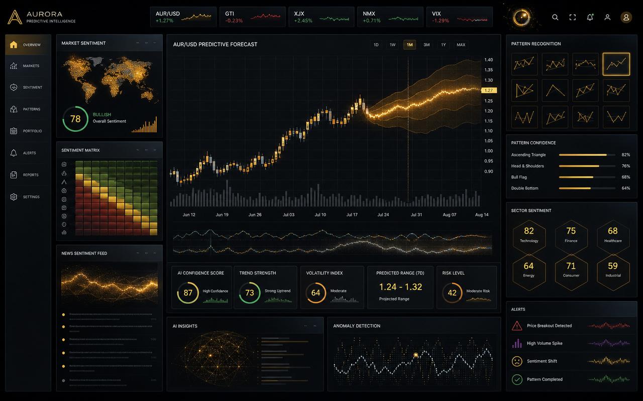 AI predictive analytics and sentiment dashboard
