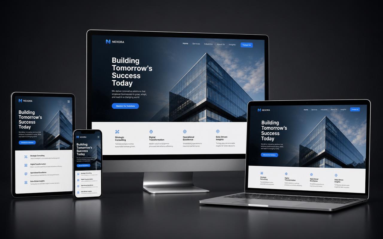 Responsive website across devices mockup