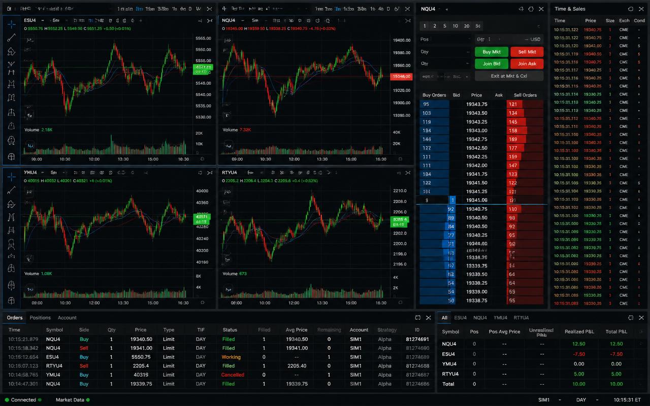 Desktop multi-monitor trading terminal