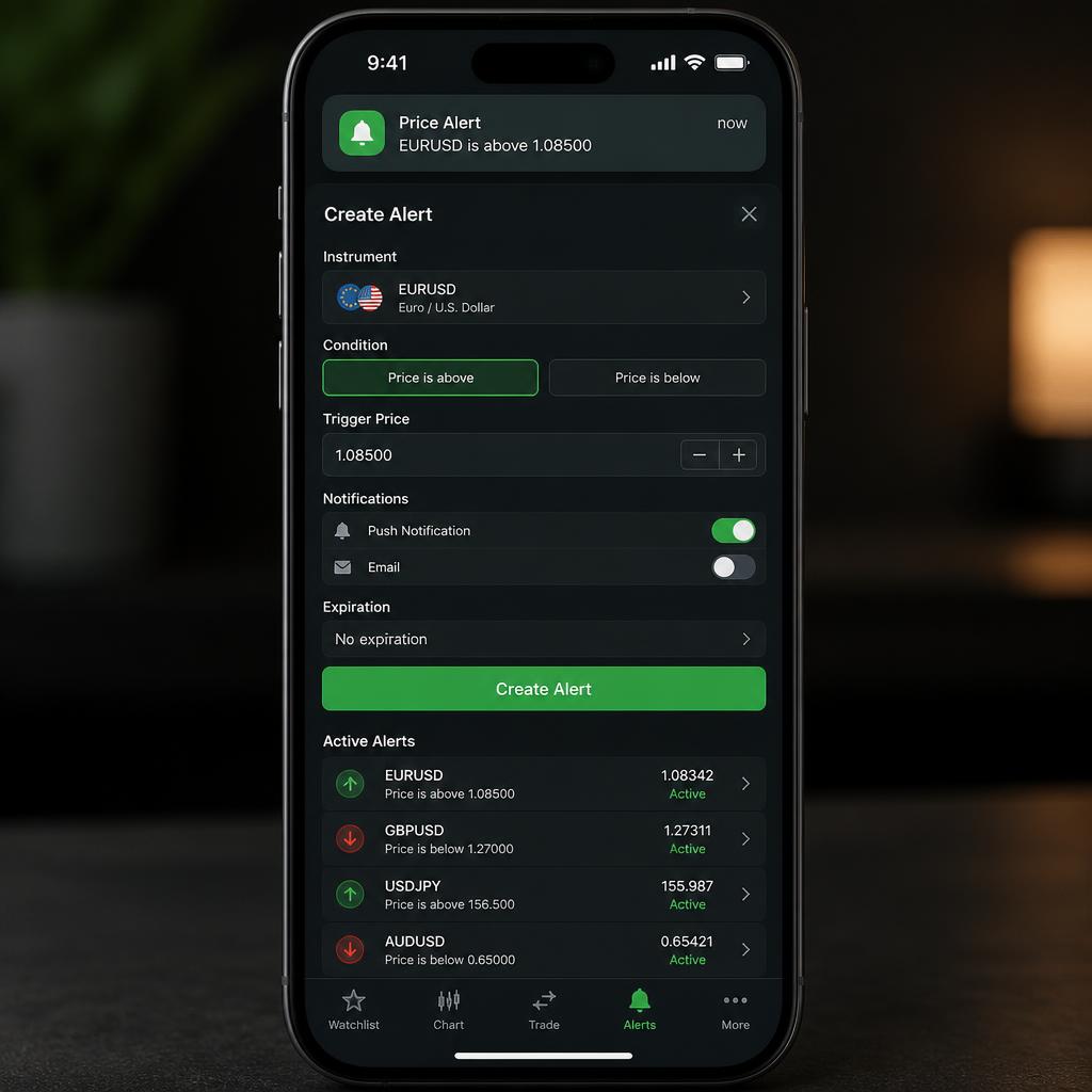 Mobile app price alerts and notifications